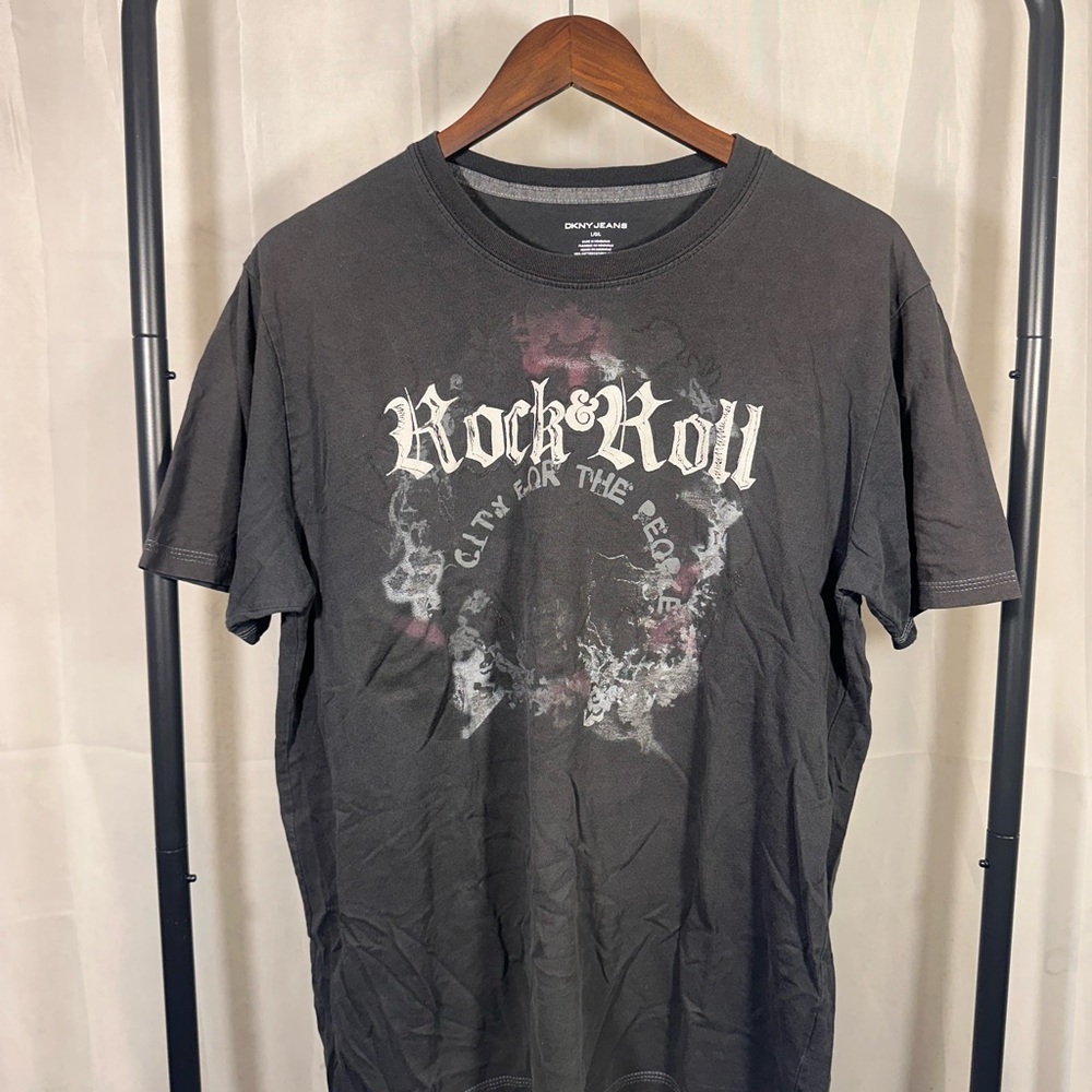 DKNY Black Rock & Roll Graphic Tee